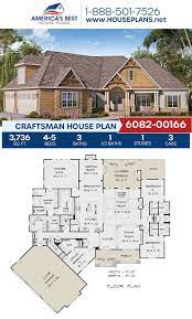 The kitchen contains 10′ ceilings with vaul. House Plan 6082 00166 Craftsman Plan 3 736 Square Feet 4 5 Bedrooms 3 5 Bathrooms Lake House Plans Affordable House Plans Craftsman House Plans