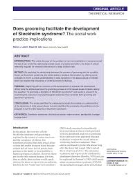 Pdf Does Grooming Facilitate The Development Of Stockholm Syndrome The Social Work Practice Implications