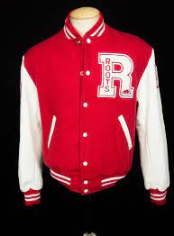Roots Mens Usa Leather Varsity Letterman Jacket S Small 94 Red White Vtg Rare Roots Varsitybaseball Varsity Letterman Jackets Usa Leather Letterman Jacket