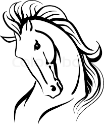 Pretty cartoon horse or pony drawing for beginners. Stylised Drawing Of A Wild Horse Stock Vector Colourbox
