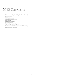 The Kaplan College San Diego Catalog