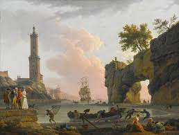 La unitat dóna vida al conte, per tal que aquest tingui un component visual important, essent Claude Joseph Vernet Private Collection Mediterranean Harbor At Sunset With The Artist His Daughter Emilie Chalgrin His Son Carle Vernet His Daughter In L Art Old Master Paintings Artist