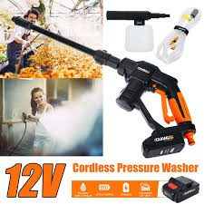 Portable car washer gun brush pump cleaner high pressure mini washing machine. 20v Cordless Pressure Cleaner Car Washer Gun Water Hose Outdoor Sprayer Buy At A Low Prices On Joom E Commerce Platform