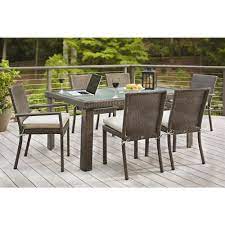 Hampton Bay Beverly 7 Piece Patio Dining Set With Beige Cushions 65 23377b The Home Clearance Patio Furniture Sectional Patio Furniture Lowes Patio Furniture