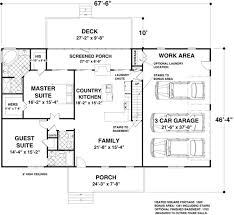 A plan with an open flow onto a covered build in a basement or an attic over the garage to house things like extra furniture or christmas decorations. 3 Bedroom Ranch House Plans With Walkout Basement