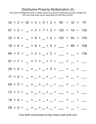 Distributive Property Two Digit By One Digit A Distributive Property Of Multiplication Distributive Property Multiplication Worksheets