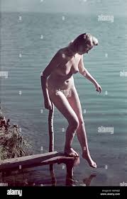 people, nude, naked woman at a lake, Germany, 1940s, 40s, eroticism Stock  Photo - Alamy