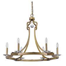 12 items/page 24 items/page 48 items/page view. Peyton 6 Light Raw Brass Crystal Chandelier Overstock 20759946