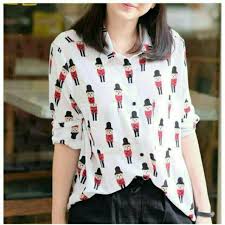 Yuk, coba aplikasi editing foto jadi kartun ini! New Kemeja Putih Motif Kartun Olshop Fashion Olshop Wanita Di Carousell