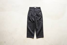 STILL BY HAND - インボックスプリーツパンツ [PT08231] Black Navy