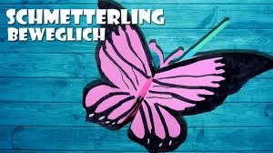 Besonders schön werden die schmetterlinge, wenn sie auf buntem papier ausgedruckt werden. Schmetterling Basteln Mit Beweglichen Flugeln Paper Butterfly Diy Craft 4k Youtube