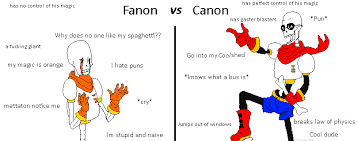 Undertale Fanon Vs Canon By Miacat552 On Deviantart I Mean Why Do People See Papyrus Like This He S Totally Not Tha Undertale Undertale Memes Undertale Cute