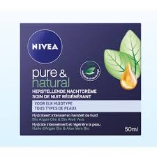 Nivea Soin De Nuit Regenerant Pure And Natural Huile D Argan Et Aloe Vera 6 99 50 3 49 Huile D Argan Bio Aloe Vera Bio Hydra Aloe Vera Aloe Olie
