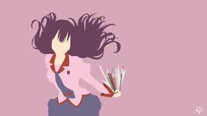 Hitagi Senjougahara Bakemonogatari Minimalist Anime Wallpaper Anime Cartoon Wallpaper
