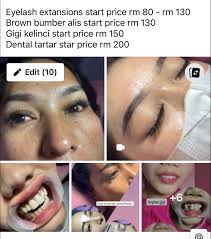 Home servissssss WhatsApp Eyelash extansions start price rm 80 -rm -rm130  130 Brown bumber alis start price rm 130 Gigi kelinci start price rm 150  Dental tartar star price rm 200 Edit (