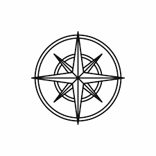 Black And White Compass Clipart Png Compass Wind Rose Icon Outline Style In 2020 Wind Rose Compass Rose Icon