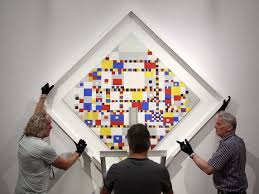 I selected a part of his famous painting broadway boogie woogie and processed the elements in this work dynamically to make them move and become more vivid than the original work. Victory Boogie Woogie 1944 By Piet Mondrian