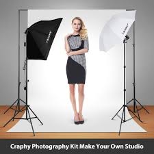 Craphy Photo Studio Lights Kit 2x33 Umbrella And 2x24 Soft Box Continuous Lighting Equipment Backdrop Photo Studio Lighting Studio Lighting Muslin Backdrops