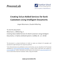 Find information about ge money bank customer service. Pdf Creating Value Added Services For Bank Customers Using Intelligent Documents