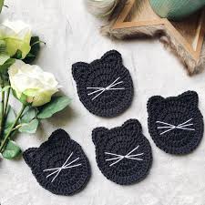 Cat Coaster Crochet Pattern Easy Crochet Pattern Etsy Crochet Coasters Crochet Patterns Easy Crochet Patterns