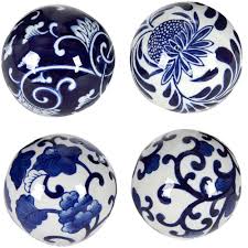 Blue And White Decorative Ceramic Ball Tabletop Accessories Ceramic Decor Decorative Sculpture A B Home