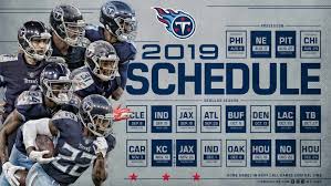For the 2020 schedule, records listed are from 2019. Titans Release 2019 Schedule