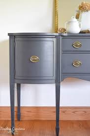 Depending on your color of choice, you can go for a darker feel as that can greatly help the furniture appear classic without being old. Ash Gray Buffet Fusion Mineral Paint Timeless Creations
