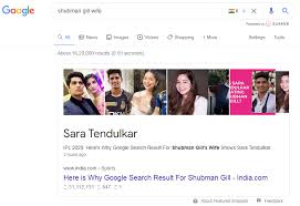 When people search 'shubman gill wife' in the google, the name of sara tendulkar pops up on the result bar#google, would you please stop showing the incorrect result pic.twitter.com/zxhsyctjs9. Alok Raghuwanshi On Twitter When People Search Shubman Gill Wife In The Google The Name Of Sara Tendulkar Pops Up On The Result Bar Google Would You Please Stop Showing The Incorrect