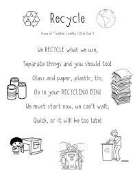 Recycling Song Earth Day Poems Earth Day Activities Earth Day Song