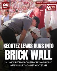 What our cameras captured the moment #Sooners wide receiver Keontez Lewis  suffered an injury during the game against Kent State Saturday.