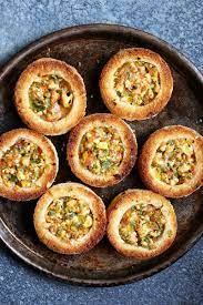 Cheese Rings Recipe With Step By Step Photos Learn How To Make Crispy Baked Cheese Rings With Spicy Veg Filling Vegetarian Snacks Recipes Veg Starter Recipes