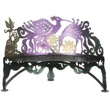 For quality, durable outdoor seating, choose a metal dining set. Cricket Forge Bird Bench Artistic Outdoor Indoor Metal Furniture Sweetheart Gallery Contemporary Craft Gallery Fine American Craft Art Design Handmade Home Personal Accessories