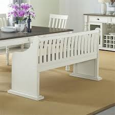 This dining bench in sustainable oak looks great on it's own or can be made to compliment the dimensions of any of our oak dining tables. Steve Silver Joanna Two Tone Ivory And Dark Oak Farmhouse Dining Bench With Back Ja500bnb