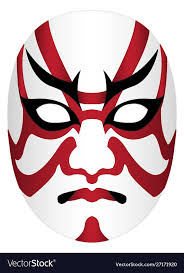 japan kabuki mask on a white background royalty free vector aff mask white japan kabuki ad samurai art kabuki japanese art