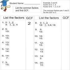 Greatest Common Factor 1to 20 From Study Village Website Great Worksheets Greatest Common Factors Common Factors Common Multiples