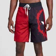 Men S Marvel Deadpool Face Logo Board Short Marvel Deadpool Face Board Shorts Mens Swim Trunks