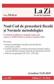 Codul fiscal a fost modificat destul de mult de la intrarea sa in vigoare din ianuarie 2016 si a starnit numeroase intrebari privind modalitatea de aplicare in practica. Noul Cod De Procedura Fiscala Si Normele Metodologice Act 31 Ianuarie 2019 Libris