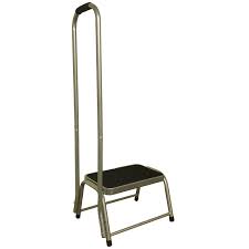 Single Caravan Step With Support Handle Motorhome Stool With Handrail Disabled Single patient step the single patient step has been newly redesigned, it is sturdy and welded for stability.