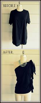 No Sew One Shoulder Shirt Diy Diy Fashion Projects Diy Fashion Diy Clothes