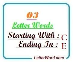 An alphabet is a standardized set of basic written symbols or graphemes (called letters) that represent the phonemes of certain spoken languages. Three Letter Words Starting With C And Ending In E Letterword Com