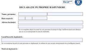 Folosind modelul de mai jos veti ramane complet in legalitate si politistii nu va vor sanctiona pe motive de necorcondanta. Guvernul A Schimbat Modelul Pentru Declaratia Pe Propria Raspundere Trebuie Tiparita Sau Scrisa De Mana Mobile