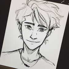 Randomly Really Wanted To Draw A Portrait Of Percy Because Why Not Art Percyjackson Sketch Cartoon Drawings Percy Jackson Drawings Art Sketches