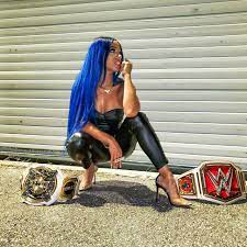 Amazon's choice for sasha banks costume topcosplay women's wig long deep wave cosplay halloween costume wigs purple red gradient ombre middle bangs 4.4 out of 5 stars 213 Sasha Banks Style Clothes Outfits And Fashion Celebmafia