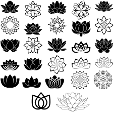 Lotus Svg Silhouette File Clipart Flower Svg Botanical Etsy Flower Pattern Drawing Lotus Tattoo Design Geometric Art