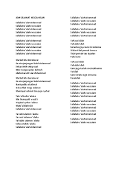Teks selawat ini dipaparkan secara satu persatu, dan dibantu dengan bacaan rumi untuk memudahkan. Lirik Lagu Sambutan Maulidur Rasul