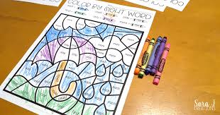 He doesn't love regular worksheets, but he has a blast coloring! Spring Color By Sight Word Sara J Creations
