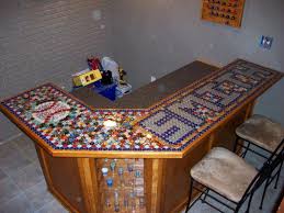 Handmade Bar Top Out Of Beer Bottle Caps Beer Cap Crafts Bottle Cap Crafts Bottle Cap Table
