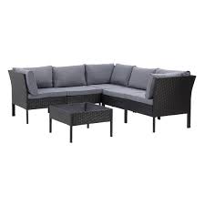 Maybe you would like to learn more about one of these? Corliving Parksville Patio Sectional Set Rattan Wicker Black Ash Grey 6 Piece Prk 600 S Rona