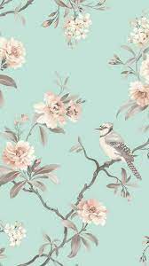 Chinoiserie Floral Wallpaper Duck Egg Bird Wallpaper Chinoiserie Floral Wallpaper