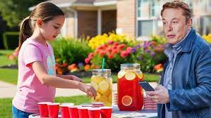 Billionaire Elon Musk Buys Lemonade At Girl's Stand, Returns The Next Day  To Surprise Her - YouTube